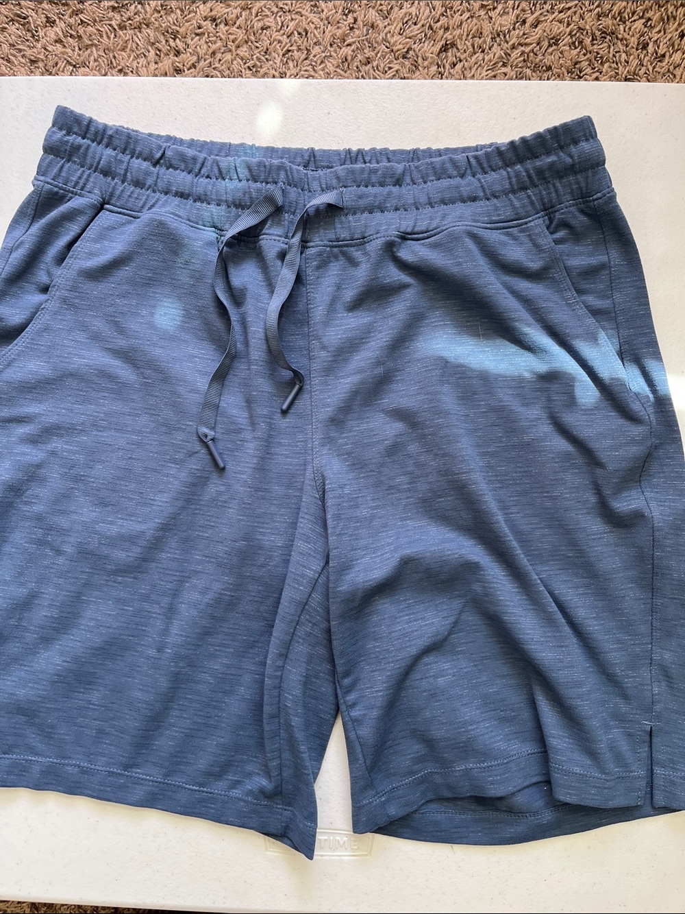Mondetta Men's Heathered Blue Drawstring Athletic Shorts